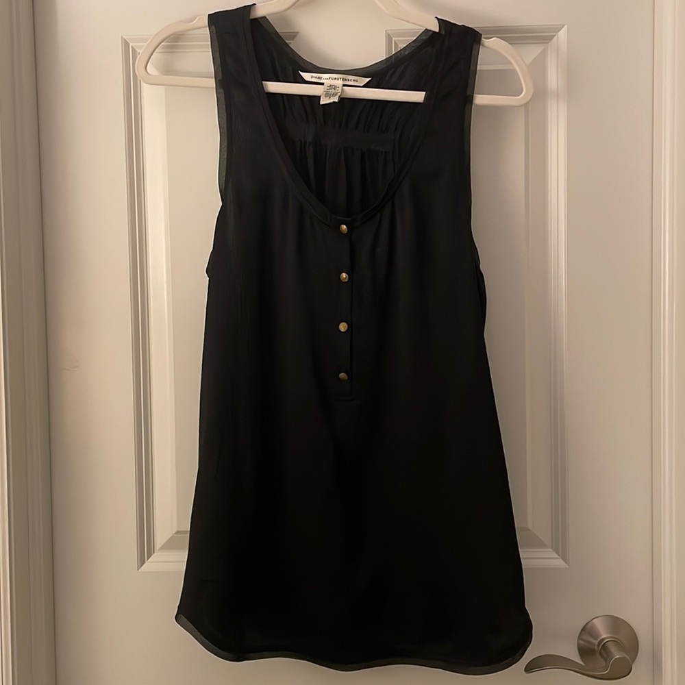 Diane von Furstenberg Black Silk Tank